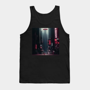 Vintage Cyberpunk City Night Poster Tank Top